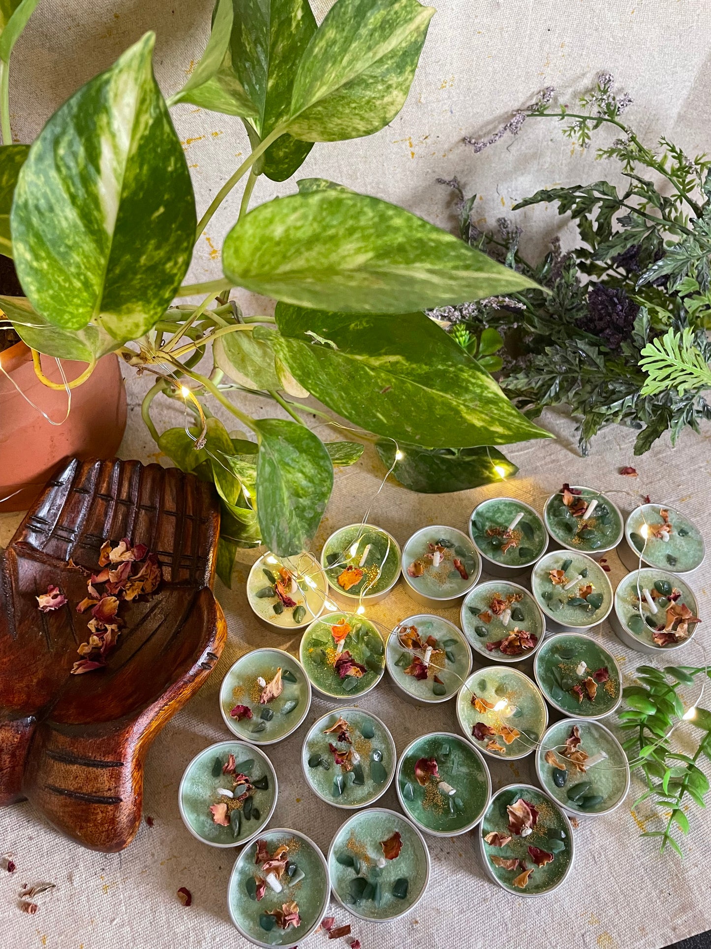 Prosperity, abundance, success & good fortune ritual tea light candles - 25pcs