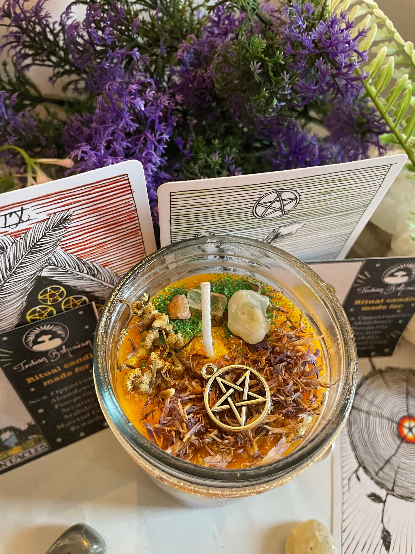 Ace of Pentacles - Manifestation - Financial Success - Opportunities - Material Rewards - Tarot Ritual Jar Candle