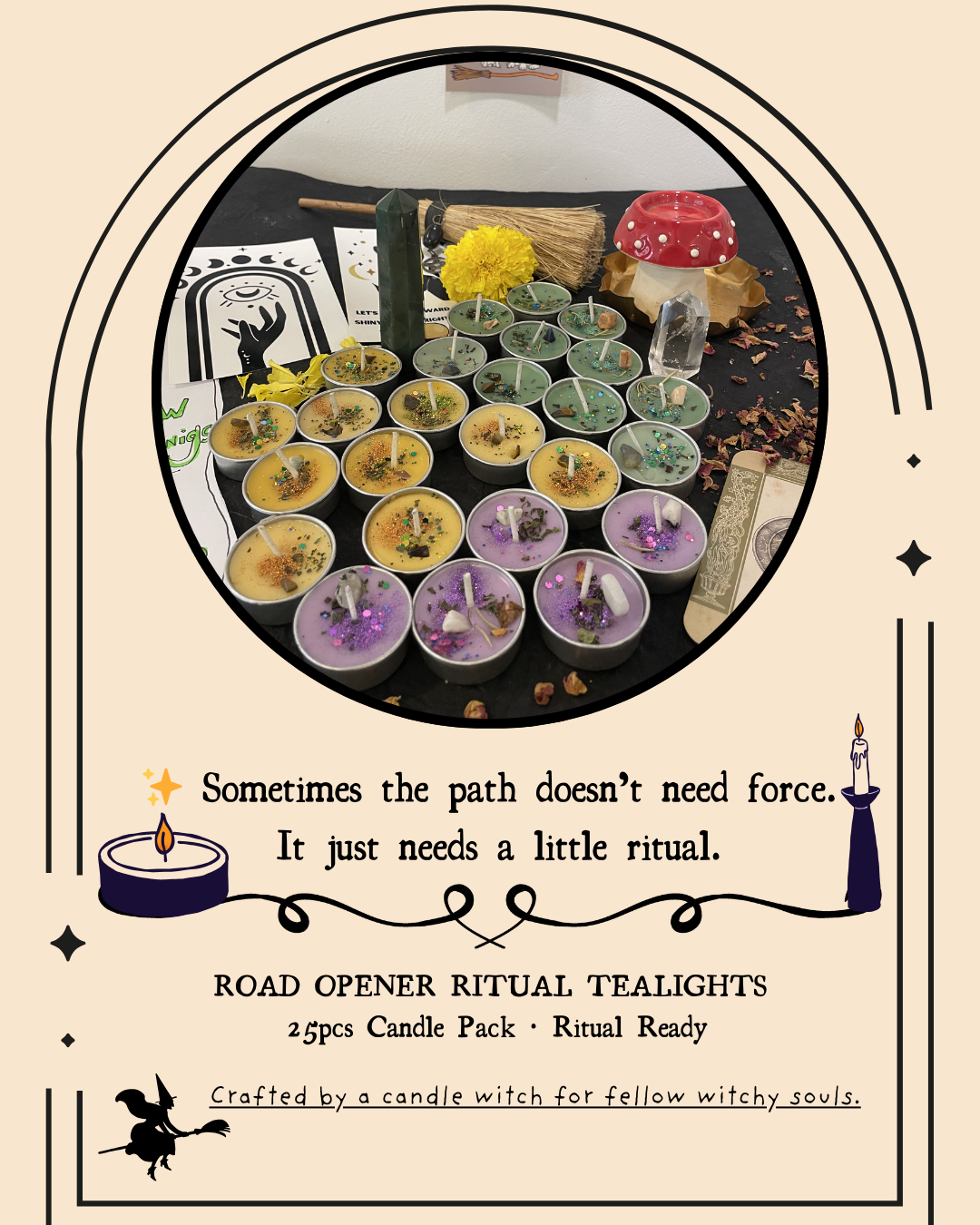 Road Opener Ritual tealight candles - Set of 25pcs - Breakthroughs, Opportunities, Growth, Clarity