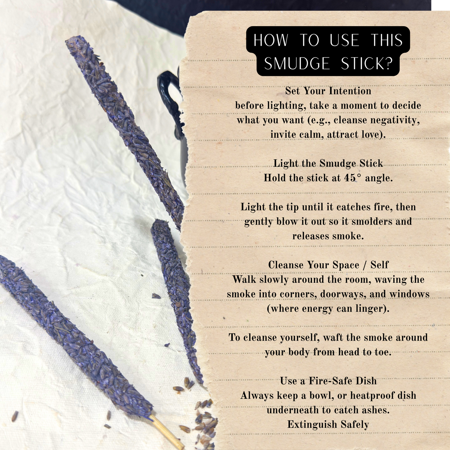 Witch's Smudge Sticks - Lavender | Cleanse, Protect, Reset, Energise your home & spirit