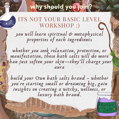 Advanced - Energy Infused Bath Salts Making Workshop with cozy Starter Kits - 20th December 2025, Saturday