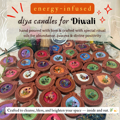 "Energy infused DIYA CANDLES" for Diwali! -  Hand poured Terracotta diya candles for home & spirit | abundance, success, positivity & divinity