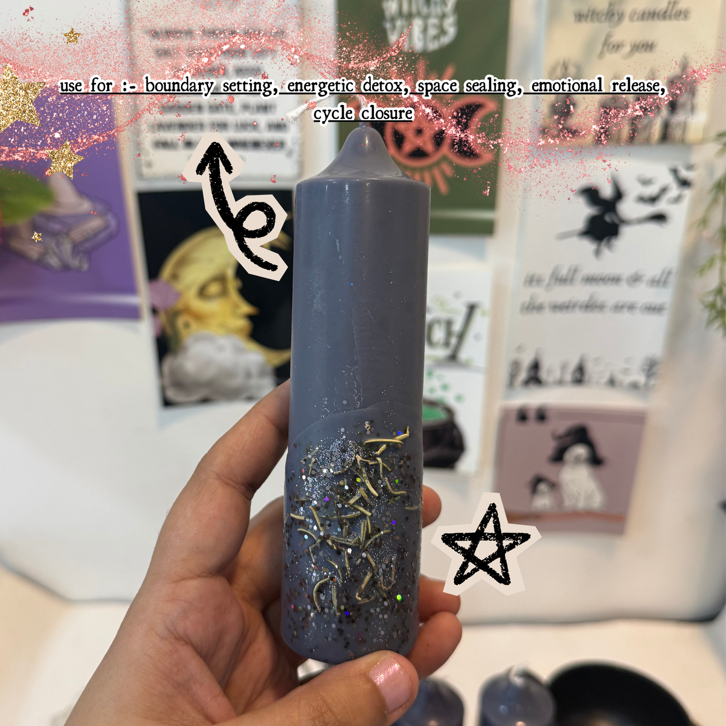 Offering & Spell-work Ritual Candle for Altar, Home & Spirit! - Set of 2pcs - Protection • Reset • Warding