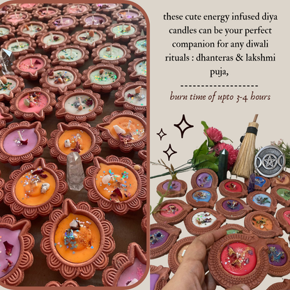 "Energy infused DIYA CANDLES" for Diwali! -  Hand poured Terracotta diya candles for home & spirit | abundance, success, positivity & divinity