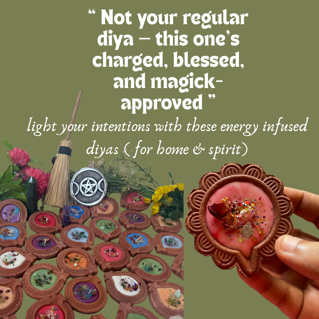 "Energy infused DIYA CANDLES" for Diwali! -  Hand poured Terracotta diya candles for home & spirit | abundance, success, positivity & divinity