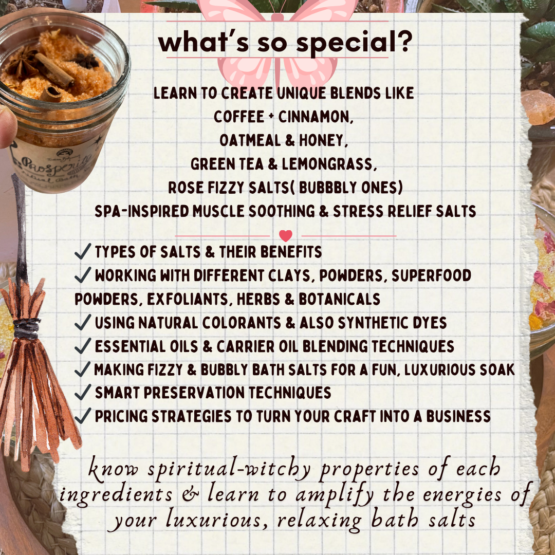 Advanced - Energy Infused Bath Salts Making Workshop with cozy Starter Kits - 20th December 2025, Saturday