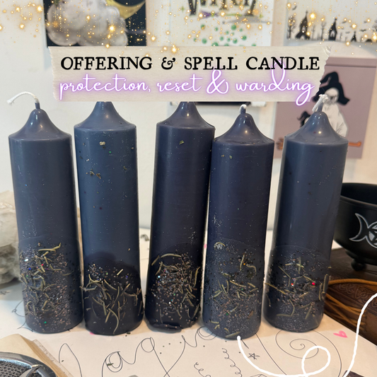 Offering & Spell-work Ritual Candle for Altar, Home & Spirit! - Set of 2pcs - Protection • Reset • Warding