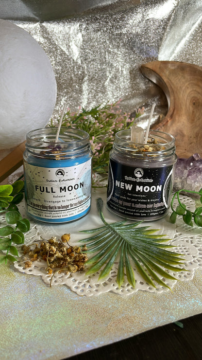 New Moon + Full Moon - Ritual Jar Candle Set - Receiving Moon Blessings