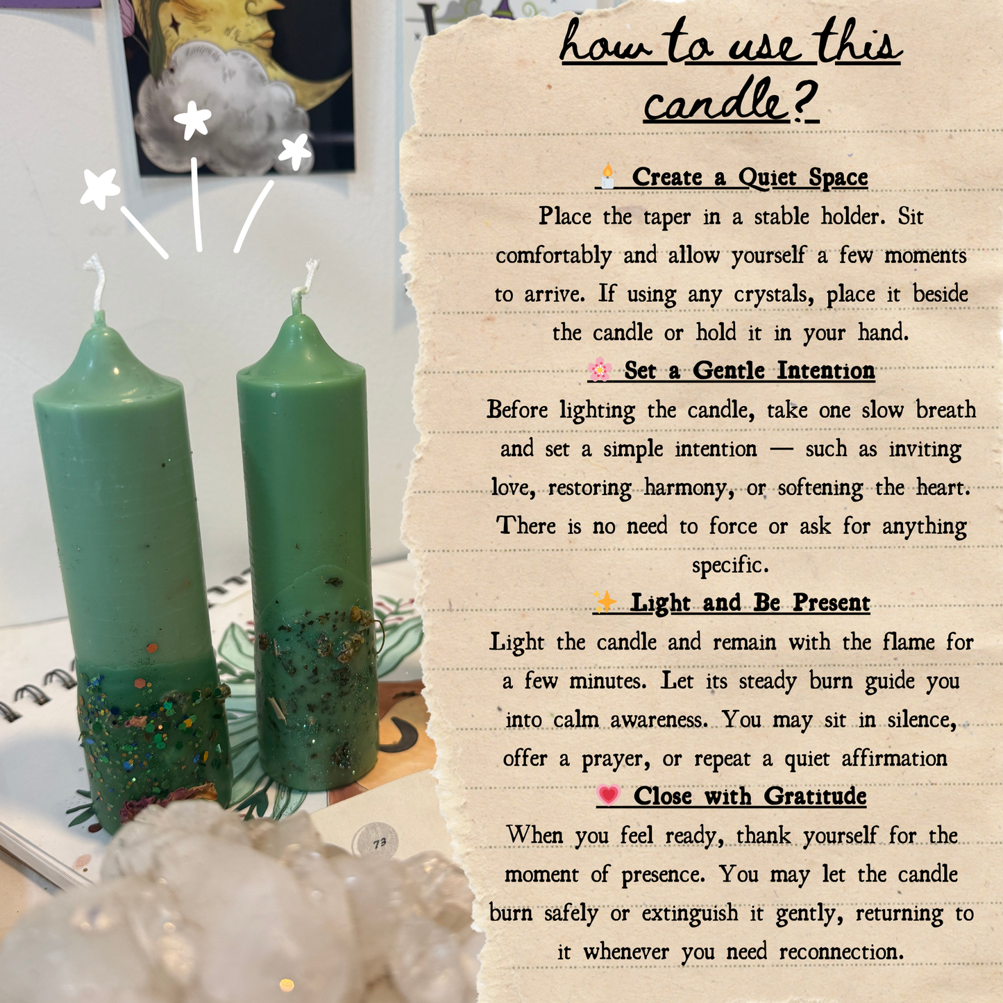 Offering & Spell-work Ritual Candle for Altar, Home & Spirit! - Set of 2pcs - Abundance • Grounding • Healing • Alignment