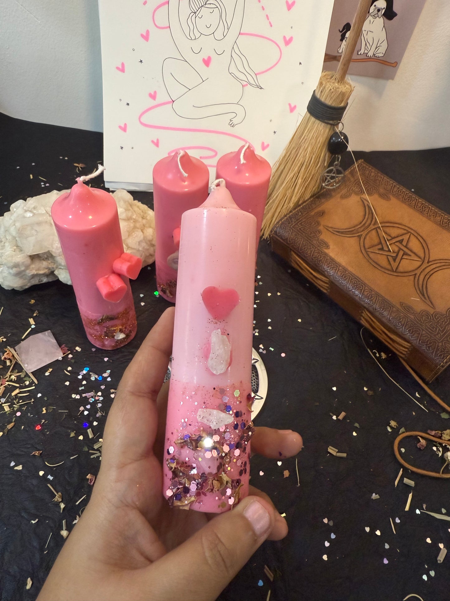 Offering & Spell Candle for Altar, Home & Spirit! - Set of 2pcs - Love • Grace • Harmony • Relationships