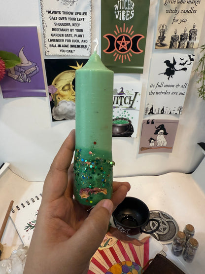 Offering & Spell-work Ritual Candle for Altar, Home & Spirit! - Set of 2pcs - Abundance • Grounding • Healing • Alignment