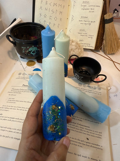 Offering & Spell-work Ritual Candle for Altar, Home & Spirit! - Set of 2pcs - Calm • Clarity • Truth • Intuition