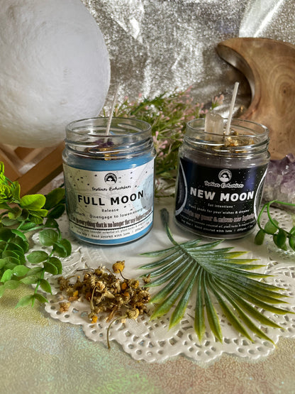 New Moon + Full Moon - Ritual Jar Candle Set - Receiving Moon Blessings