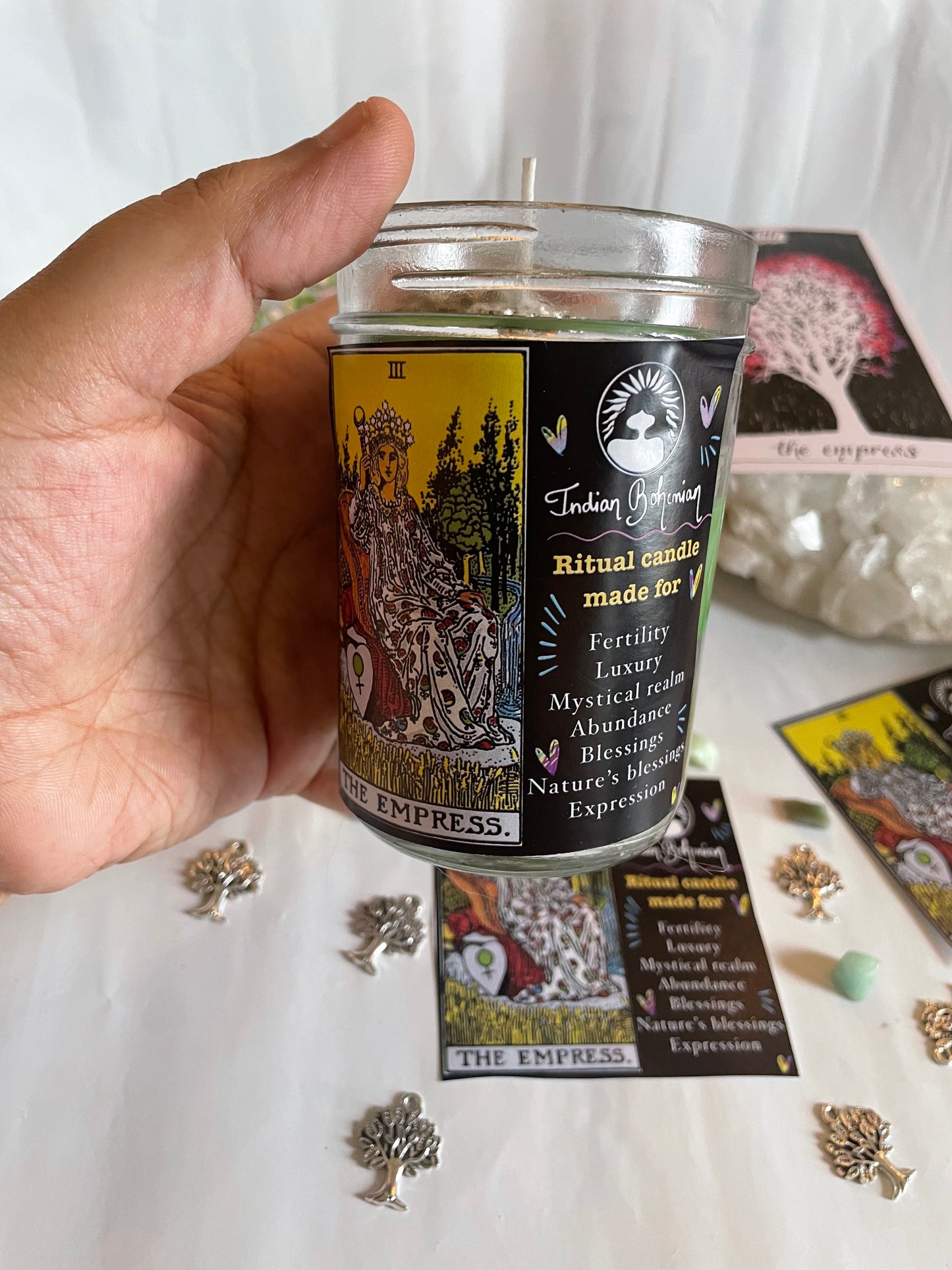 The Empress - Tarot Ritual Jar Candle for Feminine Energy, Grounding, Nurturing