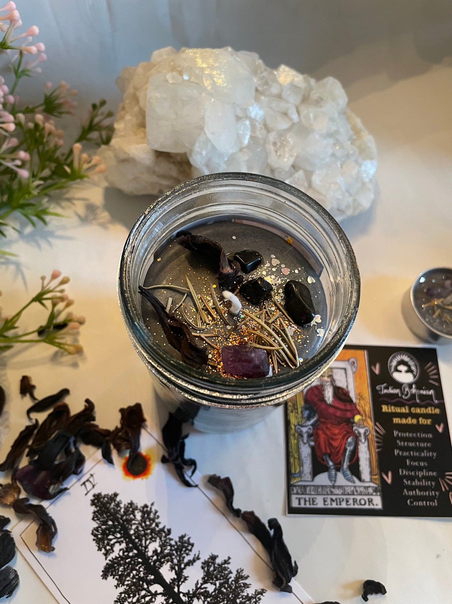 The Emperor - Tarot Ritual Jar Candle for Protection, Clarity, Focus, Leadership