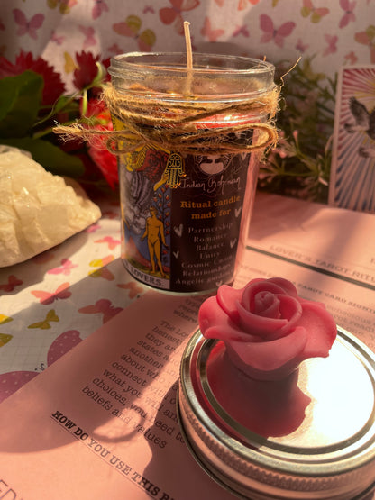 The Lovers - Tarot Ritual Jar Candle for Love Manifest, Self-love, Relationships