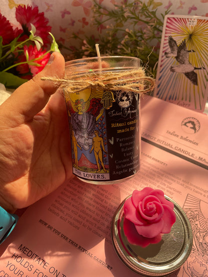 The Lovers - Tarot Ritual Jar Candle for Love Manifest, Self-love, Relationships