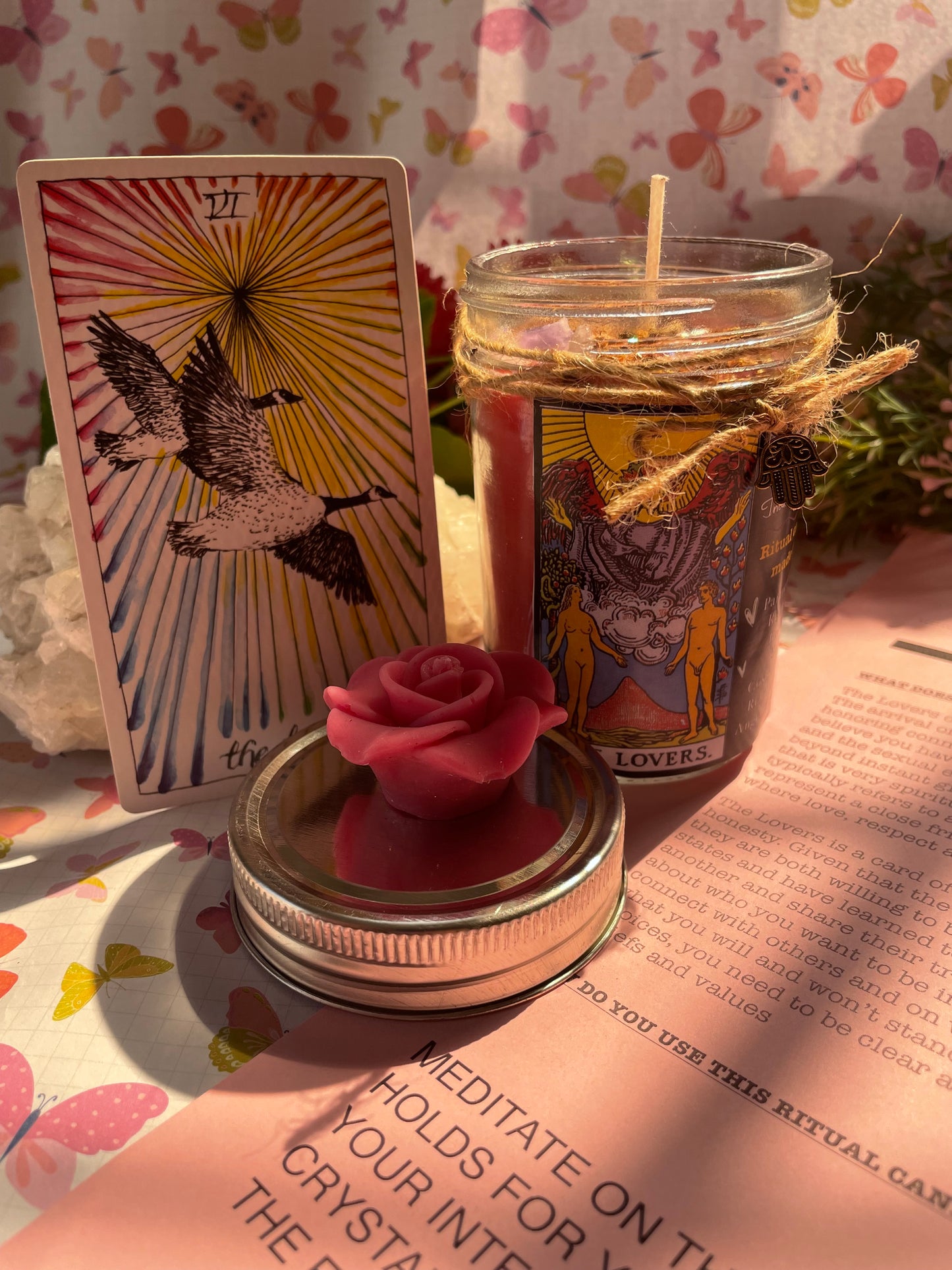 The Lovers - Tarot Ritual Jar Candle for Love Manifest, Self-love, Relationships