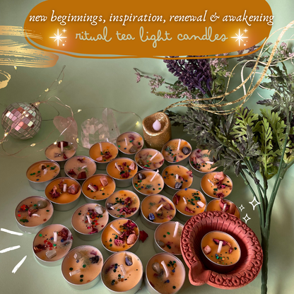New Beginnings, renewal, awakenening  & inspiration | Diwali Rituals |  Ritual Tealight Candles - 25 pcs