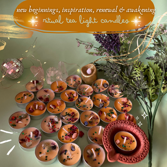 New Beginnings, renewal, awakenening  & inspiration | Diwali Rituals |  Ritual Tealight Candles - 25 pcs