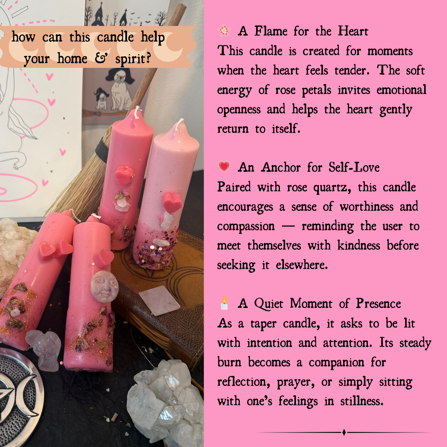 Offering & Spell Candle for Altar, Home & Spirit! - Set of 2pcs - Love • Grace • Harmony • Relationships