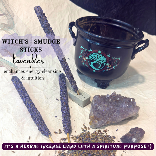 Witch's Smudge Sticks - Lavender | Cleanse, Protect, Reset, Energise your home & spirit
